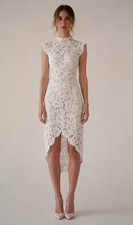 LOVER The Label Lace Midi Dress AU 8 Ivory Bridal Engagement Designer RRP $995