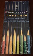 Prismacolor Verithin Colored Pencil Set, 12-Colors NEW OLD STOCK 1997