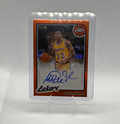 Topps 2026 Topps Chrome Update Magic Johnson Lakers 80TBA-MJ Auto /25 On Card!