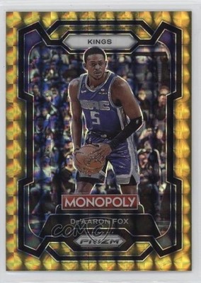 2023-24 Panini Prizm Monopoly Gold Prizm 21/49 De'Aaron Fox #76 3h1