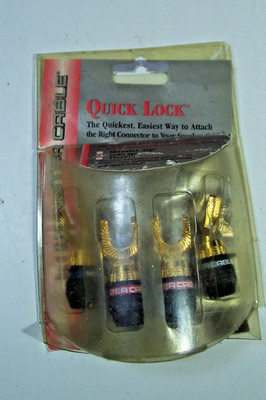 Quick Lock Monster Cable  GOLD SPADES  4 Pack 158471 gold contact