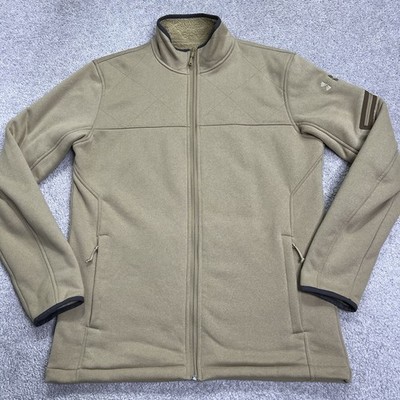 Under Armour Fleece Jacket Mens Sz Medium UA Storm Full Zip Light Brown 1239585