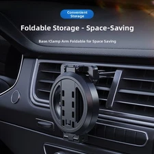 Car Air Vent Drink Bottle Holder Foldable with Storage for Various Cup Sizes