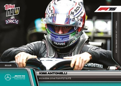 Topps Now Formula 1 2025 - Card 081 - Kimi Antonelli - Mercedes Formula 1 Team