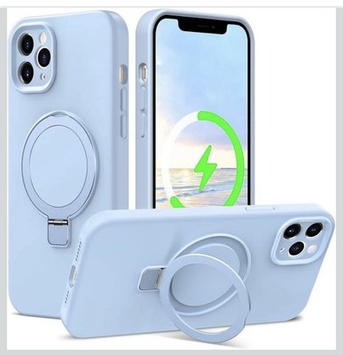 ZHK Liquid Silicone Designed for iPhone 11 Case with Magnet Stand Baby Blue NIB
