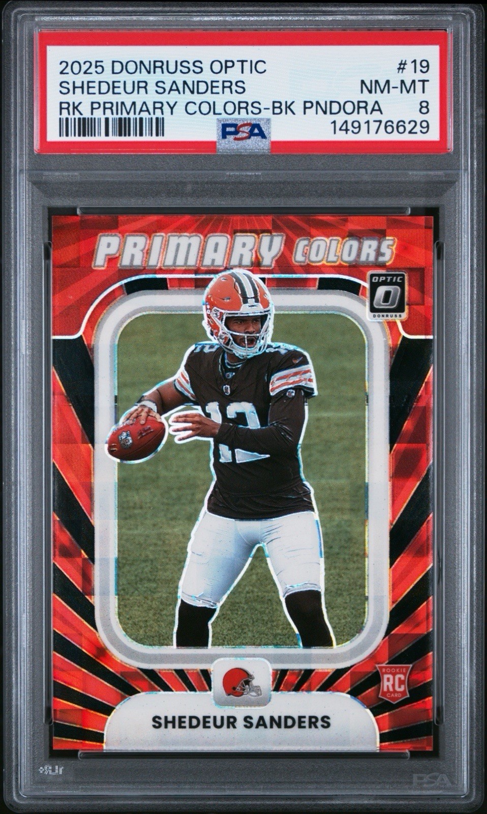 Shedeur Sanders Panini Donruss Optic Rookie Primary Colors #19 Black Pandora