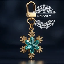 NWT True To Form Snowflake Crystal Bag Charm – Gold Hardware Sparkling