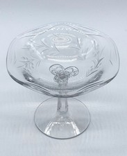 Vtg. Fostoria Cynthia Etch Coronet Comport 5" Tall Serving Dish