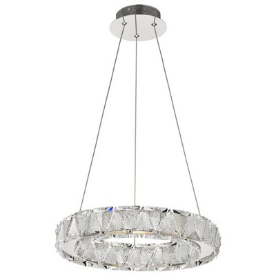 Asher - LED 15 Inch Pendant - Polished Nickel Finish - K9 Crystal