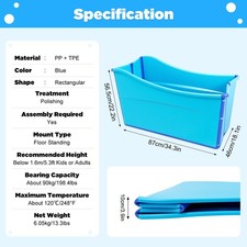 Portable Folding Bathtub Adult SPA Soaking Bath Bucket Foldable Water Tub Blue