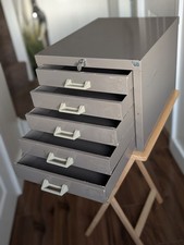 Stor All Steel 5 Drawer Filing Cabinet with Lock and Key Original Bisley Style