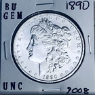 1890 BU GEM MORGAN SILVER DOLLAR UNC MS+++ U.S. MINT RARE COIN 9008