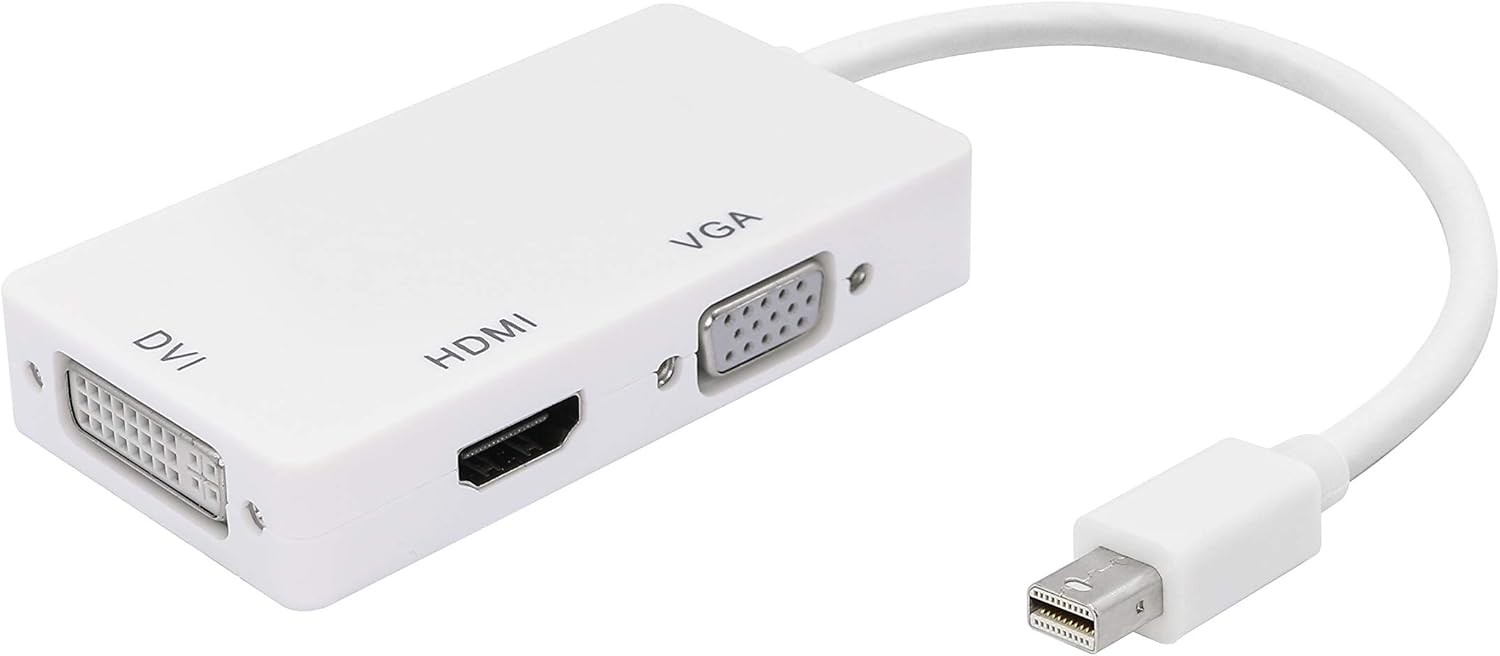 3-in-1 Mini DP to HDMI DVI VGA 4K Adapter for MacBook Surface Pro