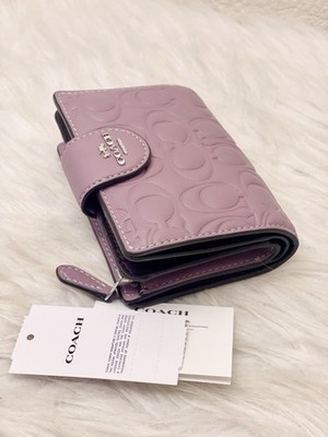 NWT COACH CZ341 Medium Corner Zip Wallet in Signature Leather