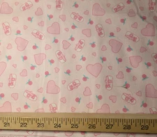 Snuggle Pink Hearts Shoes Rosebuds Pink Flannel Craft Fabric by the Yard JOANN