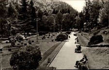 RPPC View of the Park Slanic Moldova vintage postcard c125