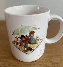Vintage Fisherman's Paradise von Norman Rockwell 1987 Tasse Becher sehr guter Zustand Geschenk Angeln