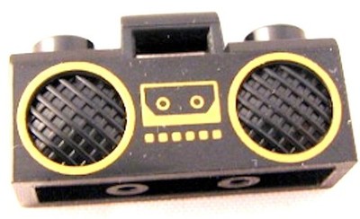 Lego Radio Stereo Boom Box Music Cassette Player Black Light Gray