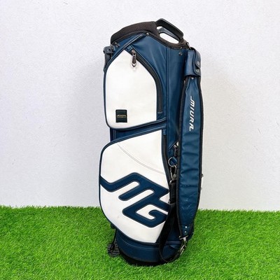 MIURA GIKEN White / Navy stand bag golf carry caddy bag rare japan