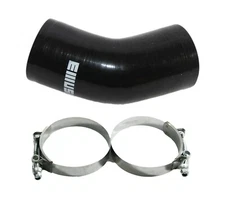 2.5" 45 degree Silicone hose COUPLER eblow turbo intake BLACK+ T Bolts clamp 
