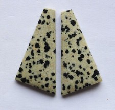 46.65 Cts Natural Dalmation Jasper 36.5mm X 20mm each Cabochon Loose Match Pair