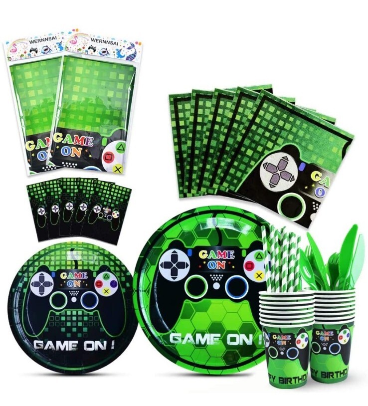 146 Piece Video Game Party Supplies Tableware Set, Serves 16 | eBay