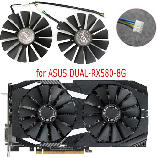For ASUS DUAL-RX580-8G Repair Parts 4PIN Graphics Card Cooling Fans - Picture 1 of 11