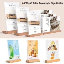 A4/A5/A6 Table Top Sign Holder Acrylic Picture Card Frame  Restaurant