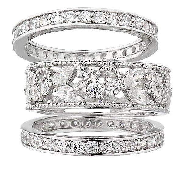 Diamonique hotsell eternity bands