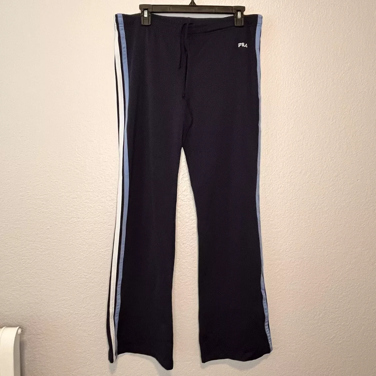 FILA Size Medium Workout Pants Full Length Womens Blue Straight Leg Gym