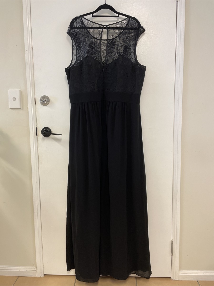 Maxi Dress City Chic Formal CITY CHIC Black Lace Goddess Evening