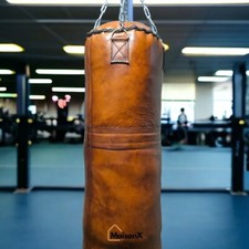 Vintage Leather Punching Bag &ndash; Cowhide Boxing Sandbag for MMA & Kickboxing Train