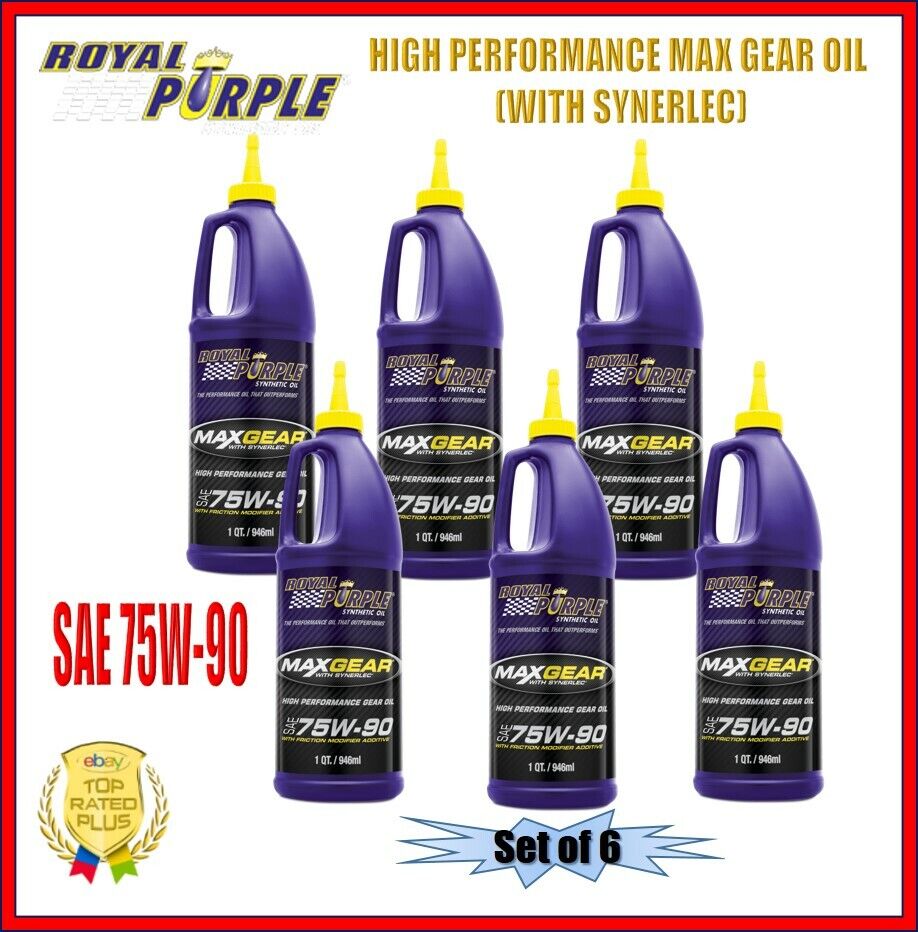 Royal Purple Max Gear Oil Synthetic 75W-90 1-Qt Bottle Set of 6 06300