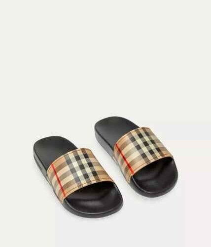 Burberry youth Mini Furley Vintage Check Slide Sandals -child 28 eu / 11 us -new thumbnail 4