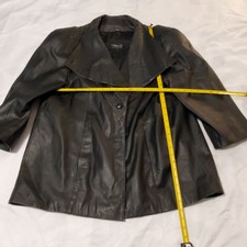 Largw Black Leather Jacket Pelle New York Milano