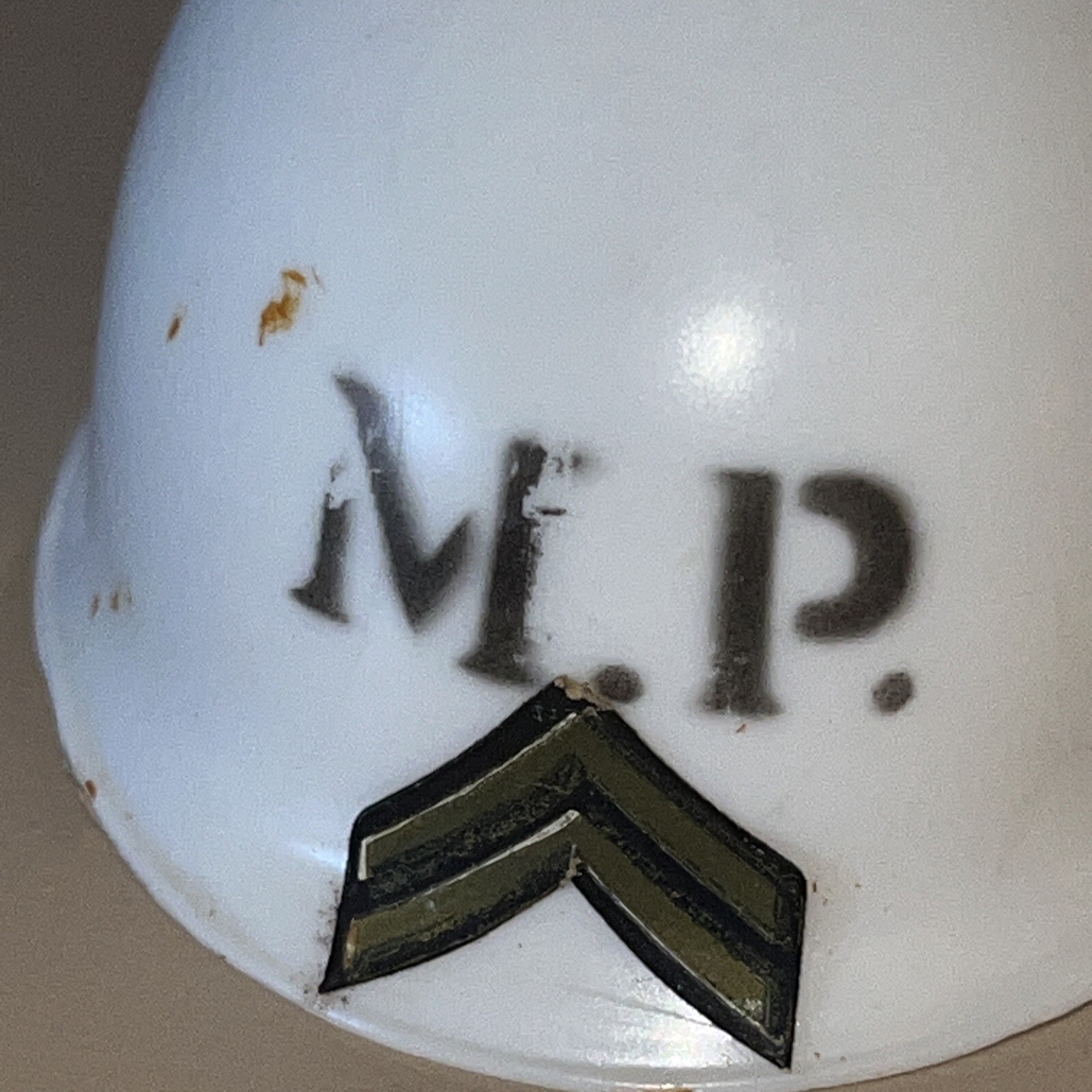 Original GI Joe 1960&rsquo;s Vintage Hasbro MP Helmet White Japan Markings Inside