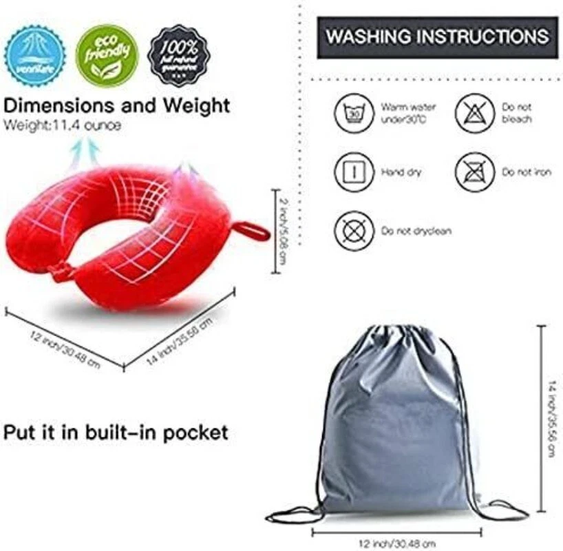 Travel Pillow - Memory Foam Neck Pillow Support Pillow