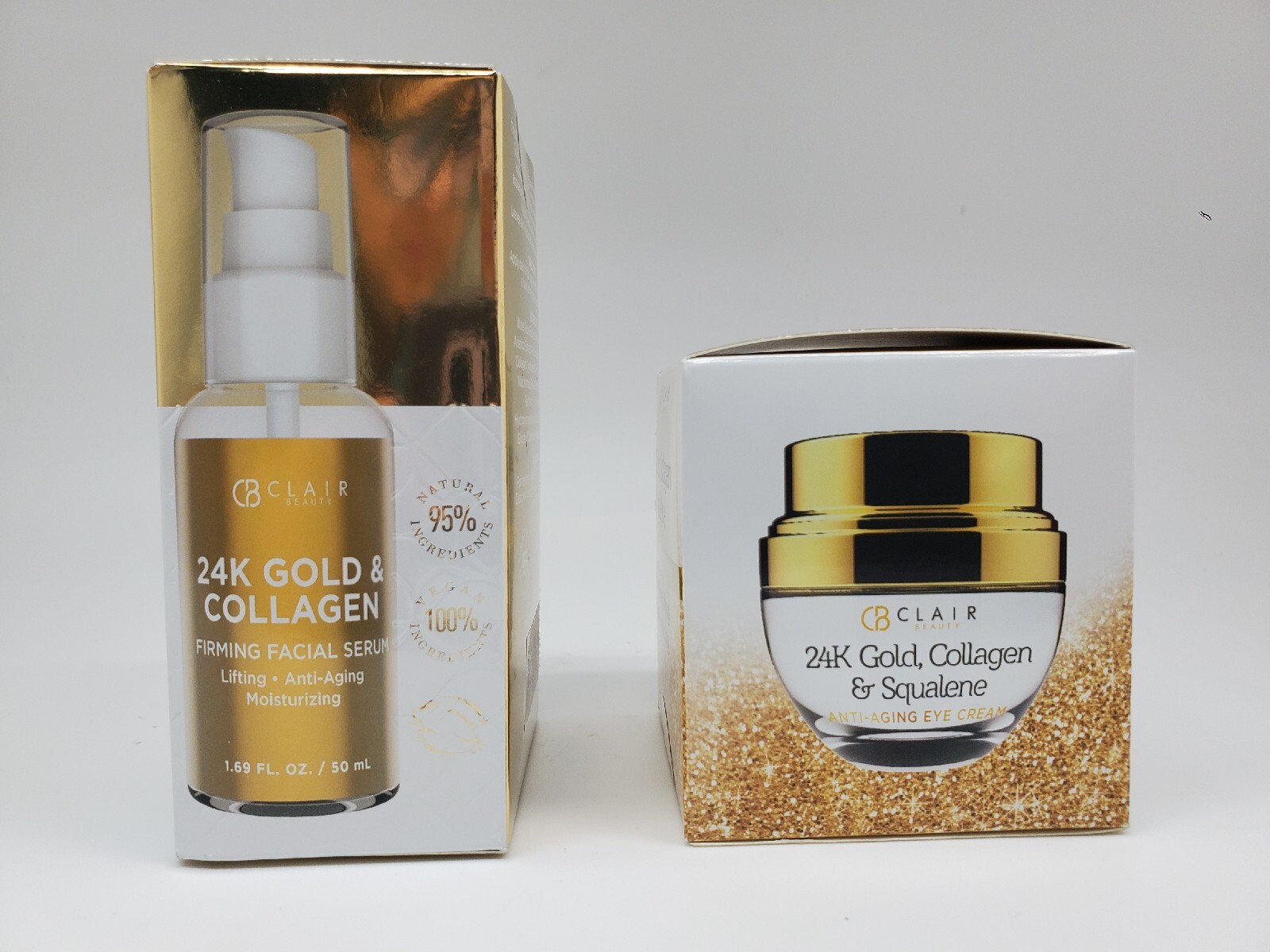 Clair Beauty 24k Gold Collagen & Squalene Antiaging Eye Cream 1.01oz