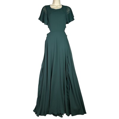 green emerald velvet dress Garze Backless Maxi Dress In Emerald – Night Novas main image 1