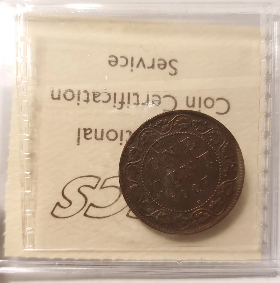 1907H CANADA 1 CENT - LARGE ONE CENT - ICCS CERTIFIED EF-40 - Image 3 of 4