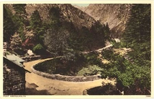 Bird's Eye View of Pont Aberglaslyn, Near Beddgelert, Wales Postcard