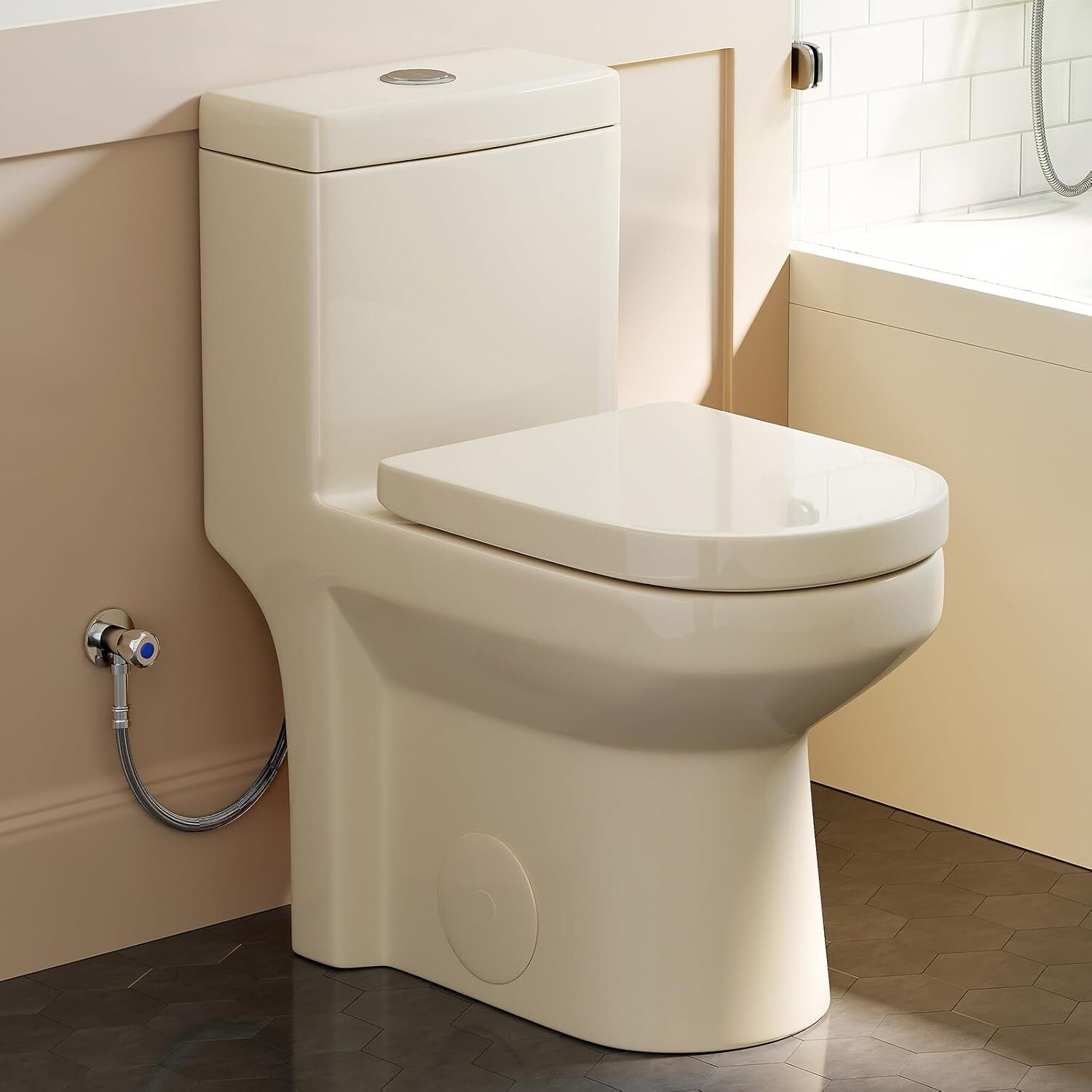 Mayfair Round Molded Wood Toilet Seat In White With Easy Clean & Change