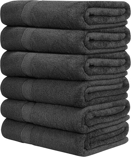 Hotel & Spa 100% Cotton Bath Towels Set of 6 - Ultra Soft, Quick Dry, Absorbent