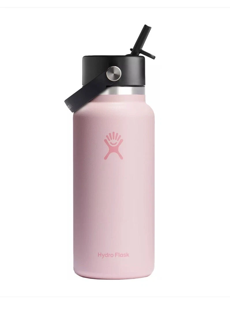 NEW Hydro Flask Dogwood Pink 32 oz Wide Mouth Bottle Flex Straw Cap 🌸