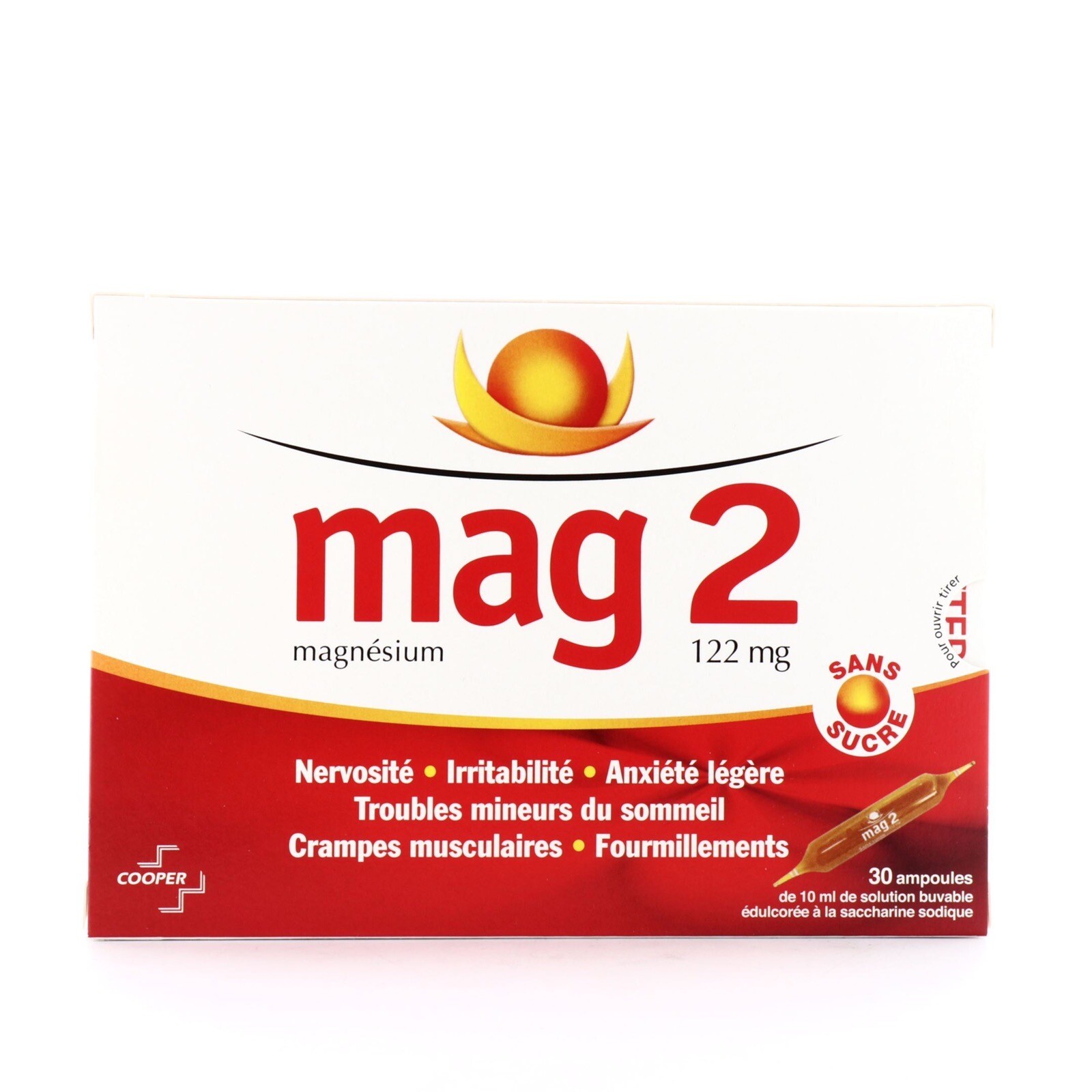 Mag 2 Magnésium Cure Premium Équilibre Musculaire 30 Ampoules Orange