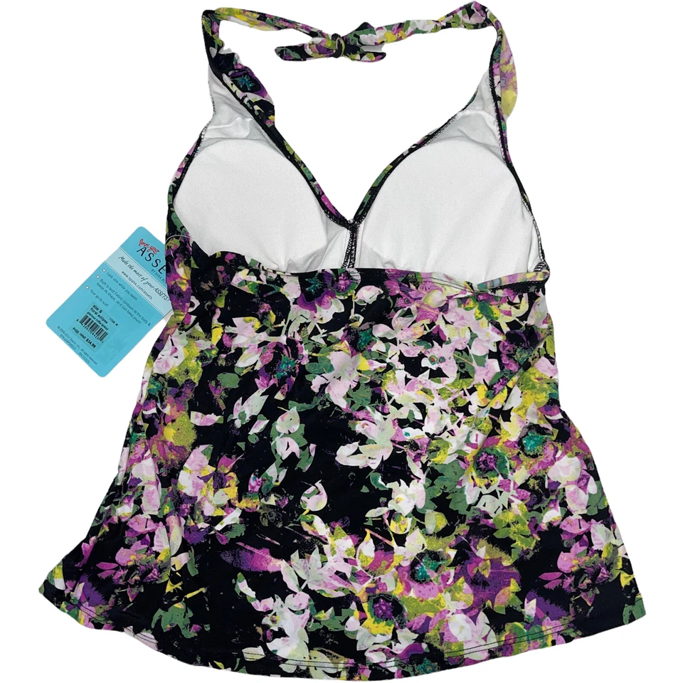 Camiseta Tankini Spanx Adelgazante Halter Correa Corbatas Floral Glamour Volantes Eclipse 1708 Foto 2 de 4