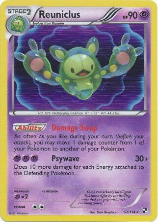 Pokemon Black & White  57/114 Reuniclus Holo Rare Card