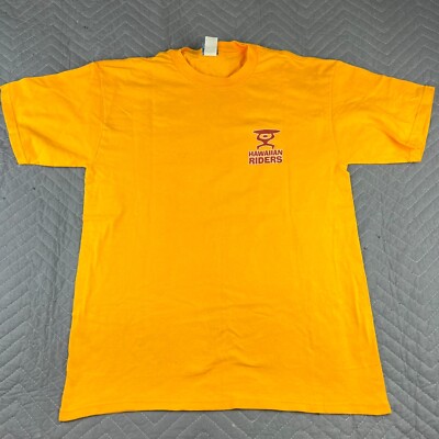 Vintage Hawaii Shirt Adult Medium Yellow Hawaiian Riders Surf