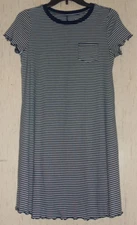 NEW WOMENS So NAVY BLUE & WHITE STRIPE KNIT NIGHTGOWN  SIZE S