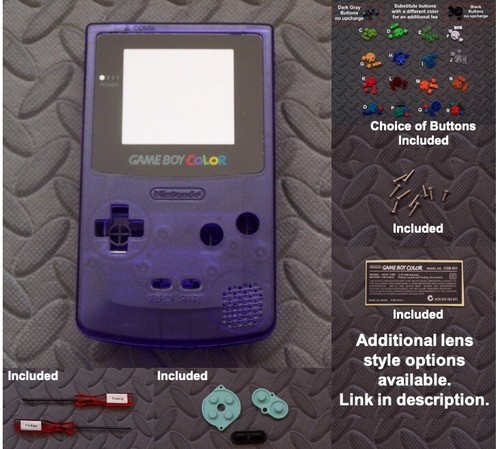 Nintendo Game Boy Color GBC Shell + Glass Lens + Buttons- Pick Shell Color! - Picture 22 of 25